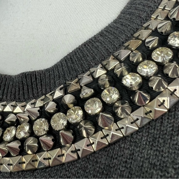 MICHAEL Michael KORS Women’s Sweater Dress Medium Gray Gothic Stud Embellishment - Picture 8 of 16